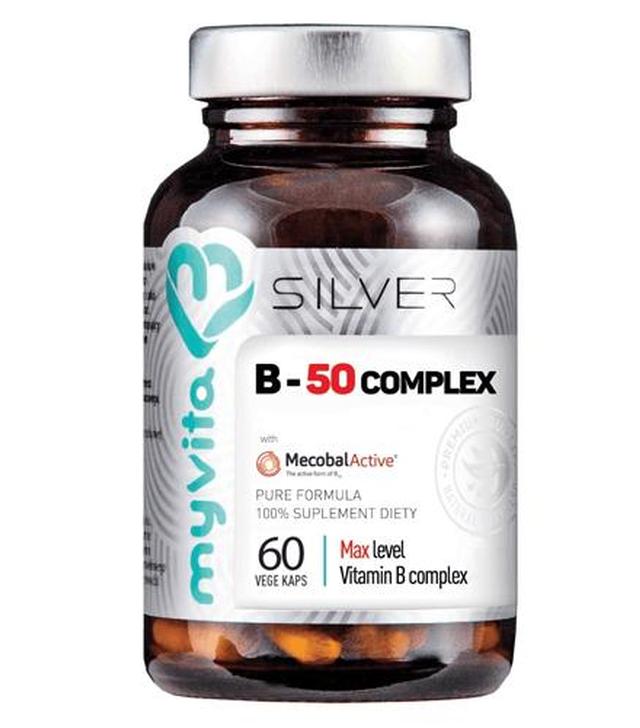 MYVITA SILVER Witamina B-50 Complex - 60 kaps. - układ nerwowy, odporność, metabolizm - cena, dawkowanie, opinie