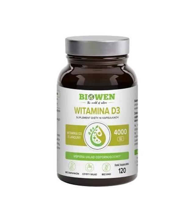 Biowen Witamina D3 4000IU, kapsułki, 120 sztuk