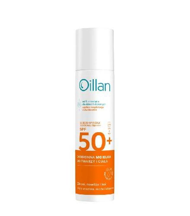 Oillan Ochronna, mgiełka do twarzy i ciała SPF50+, 75 ml
