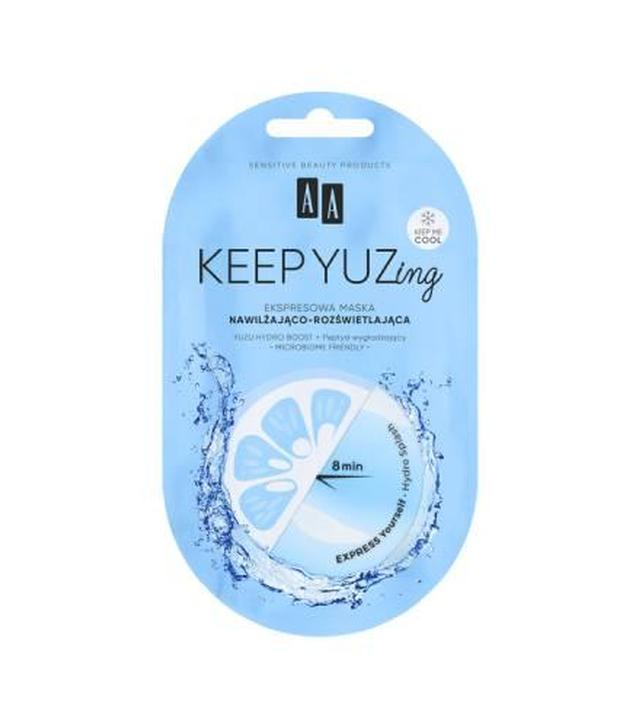AA Keep Yuzing ekspresowa maska nawilżająco-rozświetlająca, 7 ml