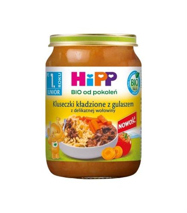 Hipp Bio od pokoleń, Kluseczki kładzione z gulaszem z delikatnej wołowiny, po 1. roku, 250 g