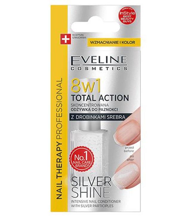 Eveline Skoncentrowana odżywka do paznokci z drobinkami srebra 8w1 Total Action - 12 ml - cena, opinie, właściwości