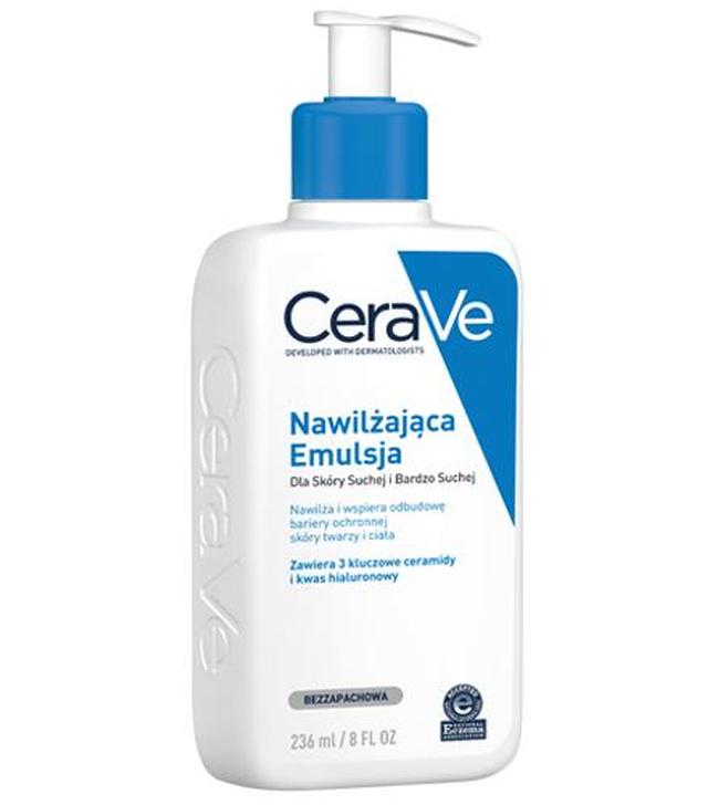 CERAVE, nawilżająca emulsja do twarzy i ciała do skóry suchej i bardzo suchej, 236 ml