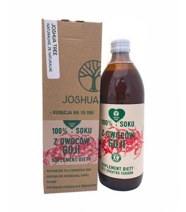 Joshua Tree 100% Soku z owoców goji, 500 ml, cena, opinie, właściwości  - ważny do 2024-06-02