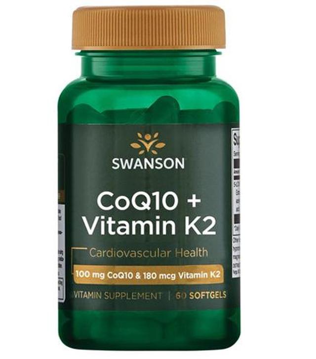 SWANSON CoQ10 100mg + Witamina K2 180 mcg - 60 kaps. - ważny do 2025-10-31