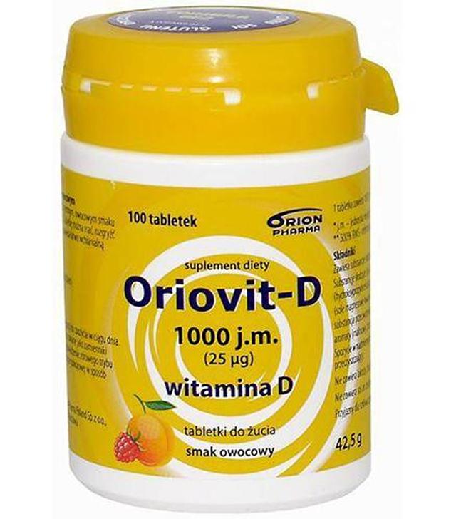Orion Pharma Oriovit - D 1000 j.m., tabletki pudrowe o smaku owocowym, 100 tabl., cena, opinie, wskazania