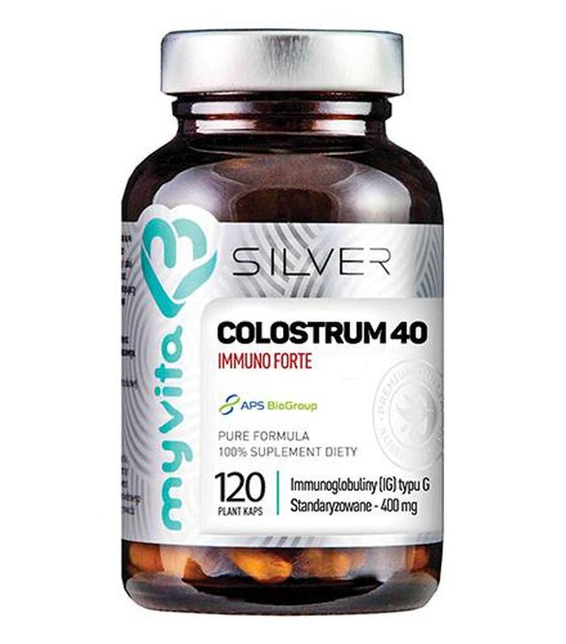 MyVita Silver Colostrum 40 Immuno Forte, 120 kaps., cena, opinie, stosowanie