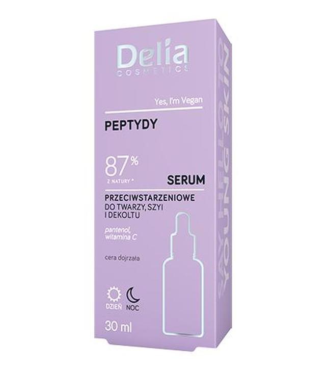 Delia Cosmetics Peptydy Serum przeciwstarzeniowe do twarzy szyi i dekoltu, 30 ml, cena, opinie, skład