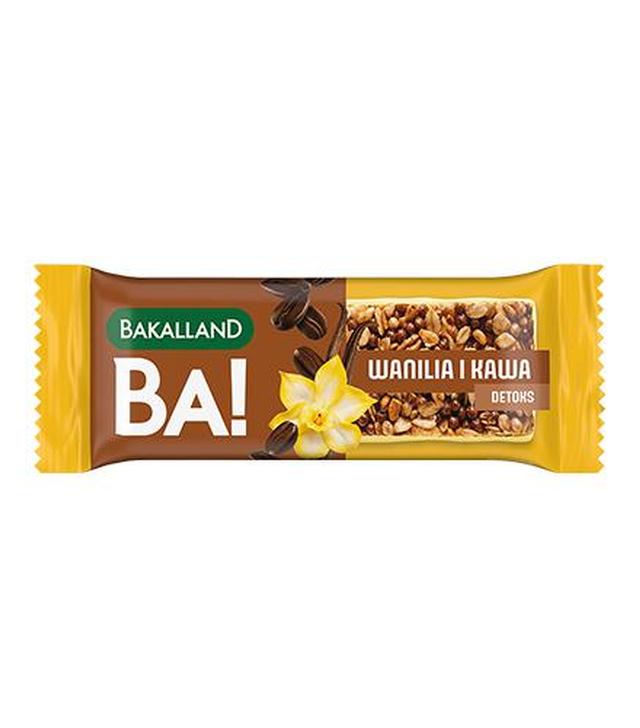 Bakalland BA! Baton zbożowy Wanilia i kawa DETOKS, 38 g - ważny do 2025-10-31