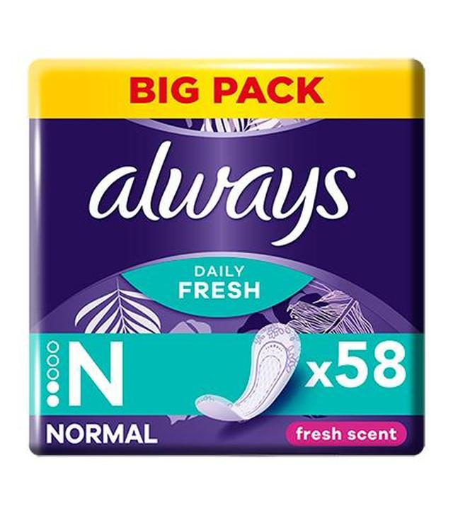 Always Dailies 3in1 Fresh Scent Fresh&Protect Normal Wkładki higieniczne, 58 sztuk