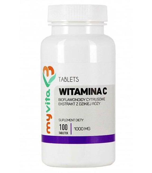 MyVita Witamina C 1000 mg + Bioflawonoidy cytrusowe + Ekstrakt z dzikiej róży, 100 tabl.