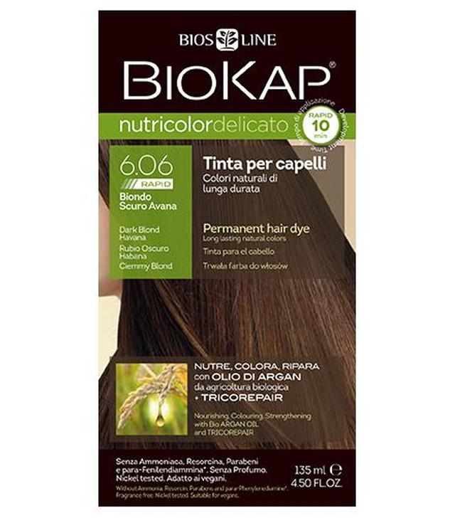 BioKap Nutricolord Delicato Rapid Farba do włosów 6.06 Ciemny Blond - 135 ml - cena, opinie, właściwości