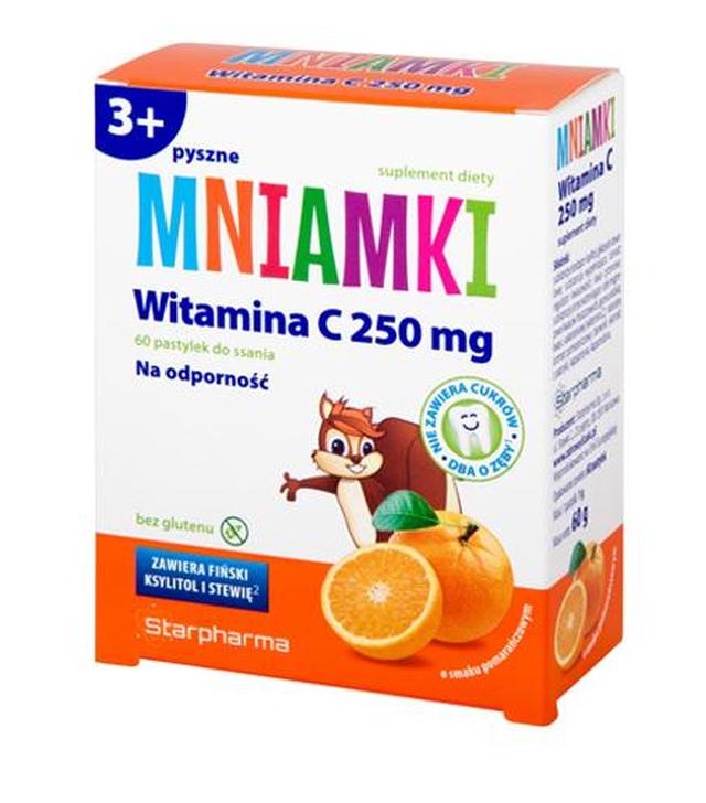 MNIAMKI Witamina C 250 mg o smaku pomarańczowym - 60 past.
