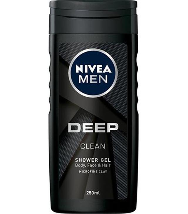 Nivea Men Deep Clean Żel pod prysznic do ciała, twarzy i włosów, 250 ml