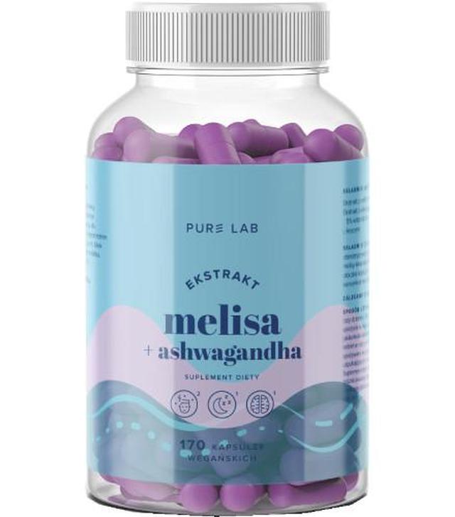 Pure Lab Ekstrakt Melisa 150 mg + Ashwagandha, 170 kapsułek