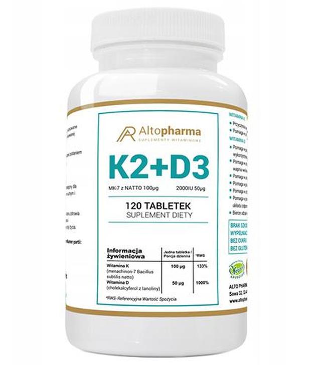 Altopharma Witamina K2 + D3 - 120 tabl. - cena, opinie, wskazania