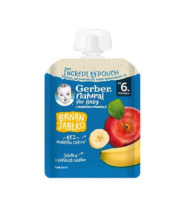 Gerber Deserek w tubce banan jabłko dla niemowląt po 6. miesiącu, 80 g - ważny do 2025-09-30