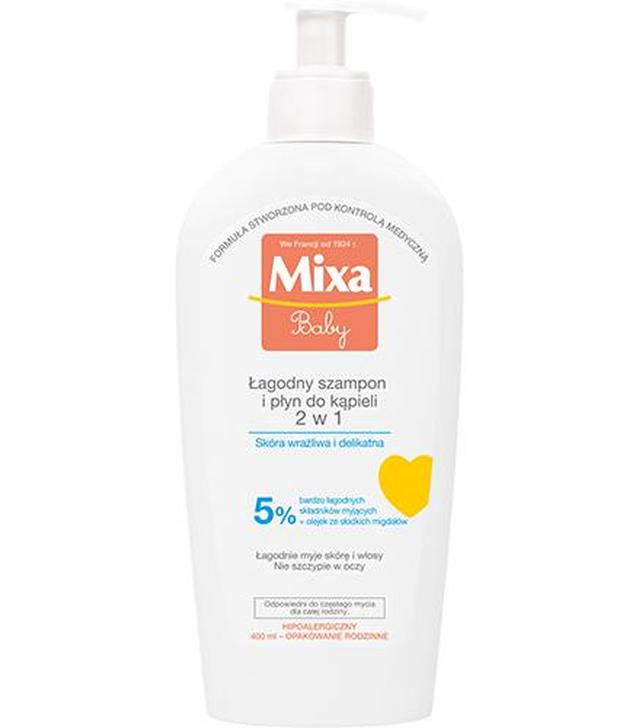 MIXA BABY Łagodny szampon i płyn do kąpieli 2 w 1 - 400 ml Do skóry wrażliwej - cena, opinie, wskazania