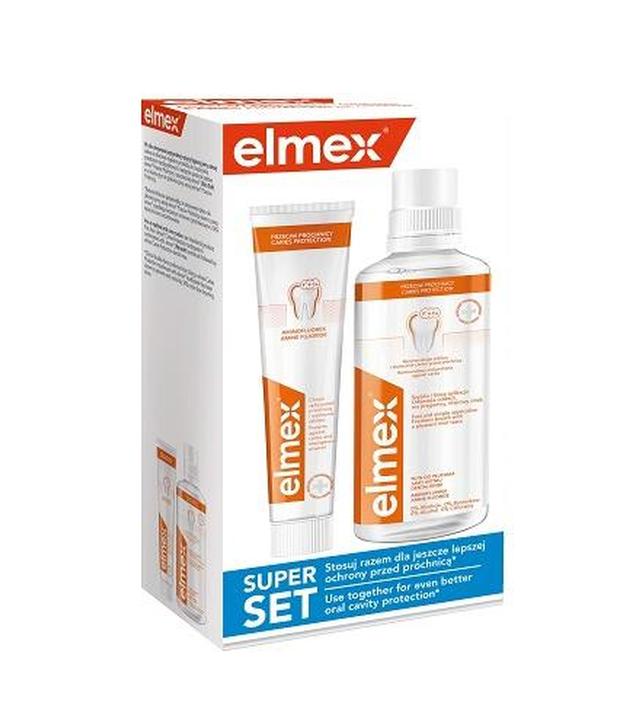 ELMEX Płyn do płukania jamy ustnej - 400 ml + Pasta przeciw próchnicy, 75 ml
