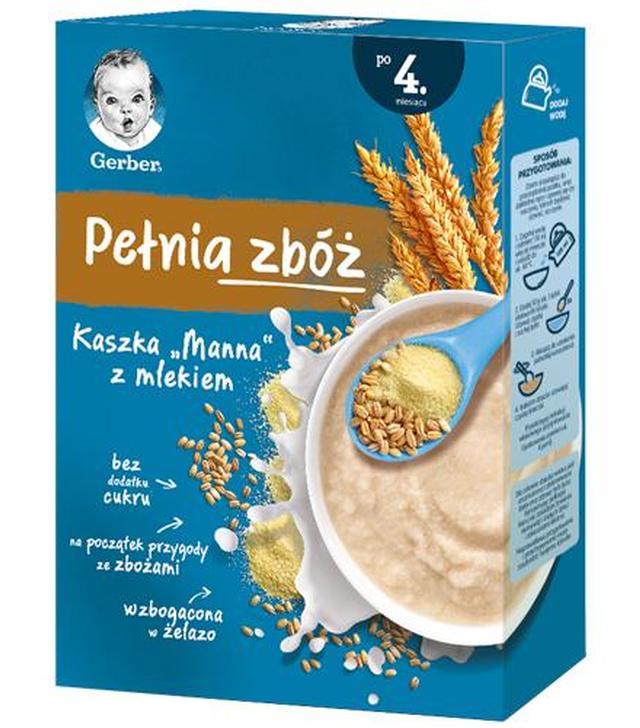 Gerber Pełnia Zbóż Kaszka Manna z mlekiem po 4 miesiącu - 200 g - cena, opinie, składniki