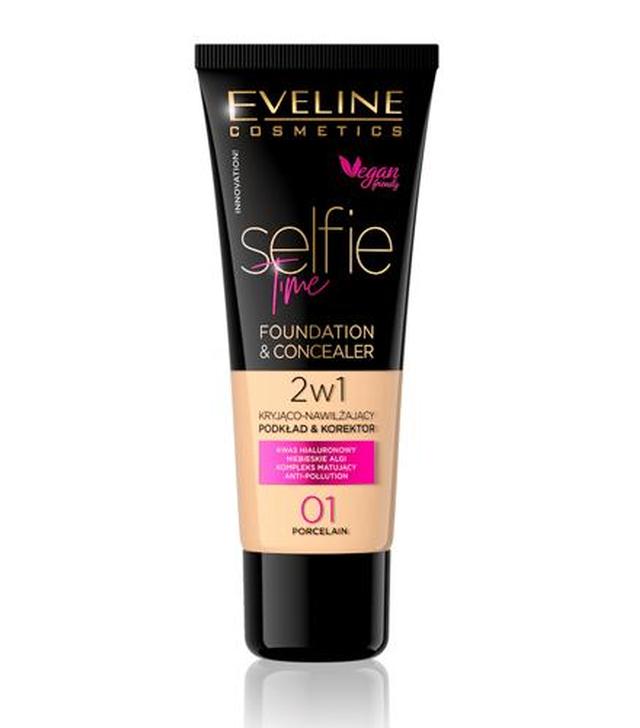 EVELINE COSMETICS SELFIE TIME Podkład do twarzy 01 PORCELAIN - 30 ml Do codziennego makijażu - cena opinie, stosowanie - ważny do 2025-01-31