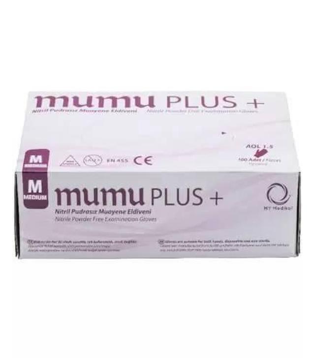 Mumu Plus+ rękawice nitrylowe bezpudrowe rozmiar M, 100 sztuk