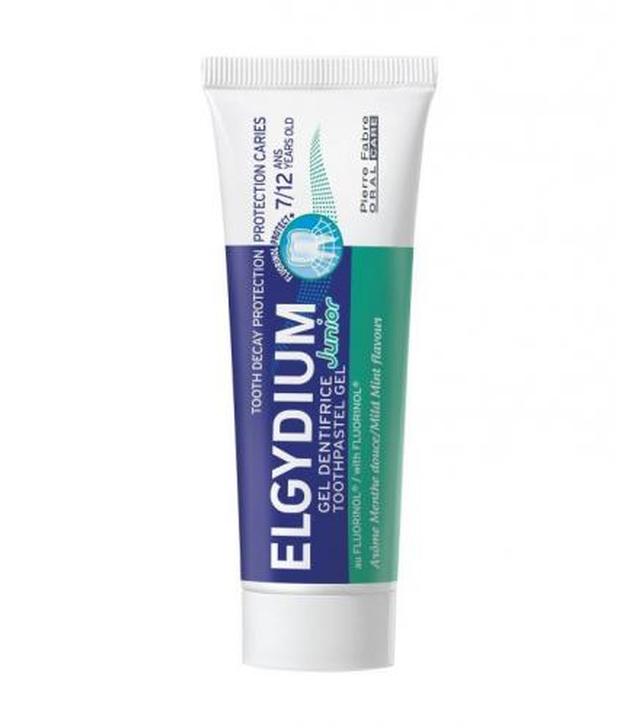 Elgydium Junior, Pasta do mycia zębów przeciwpróchnicowa łagodna mięta 7-12 lat, 50 ml