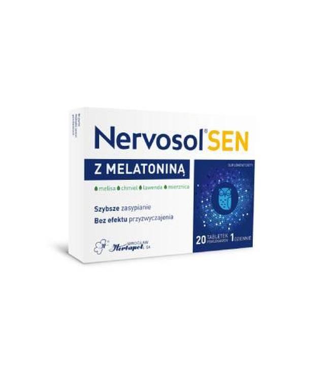 Herbapol, Nervosol Sen z Melatoniną, tabletki powlekane, 20 sztuk