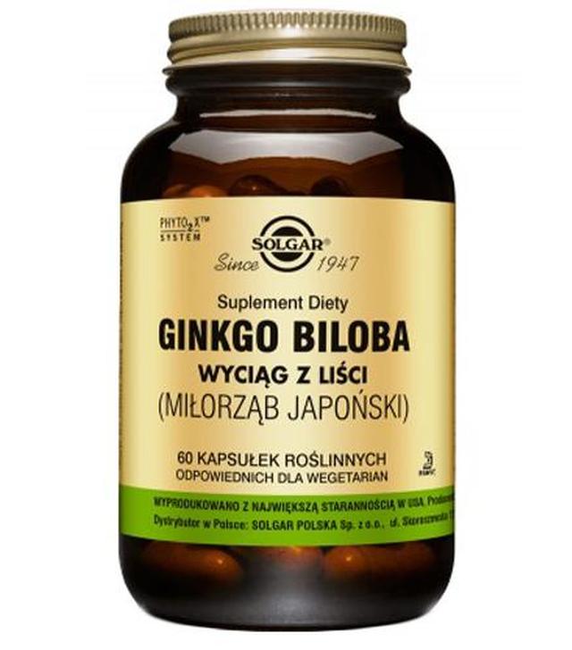 Solgar Ginkgo Biloba (Miłorząb japoński), 60 kapsułek