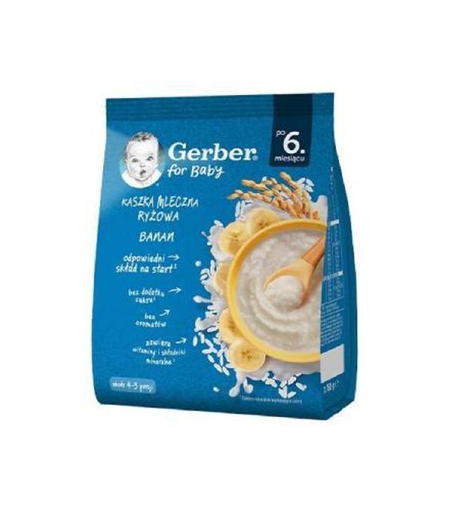 Gerber Kaszka mleczna ryżowa banan po 6. miesiącu, 160 g