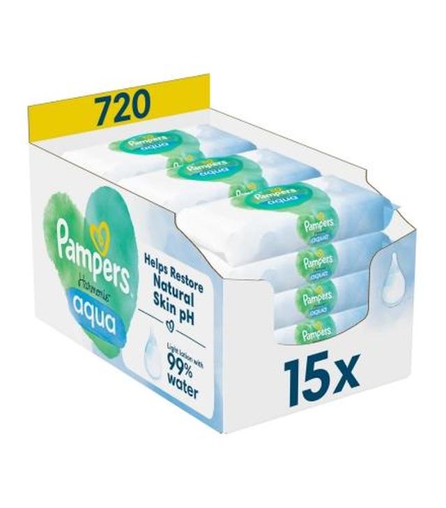 Pampers Harmonie Aqua, chusteczki nawilżane, 15 x 48 sztuk