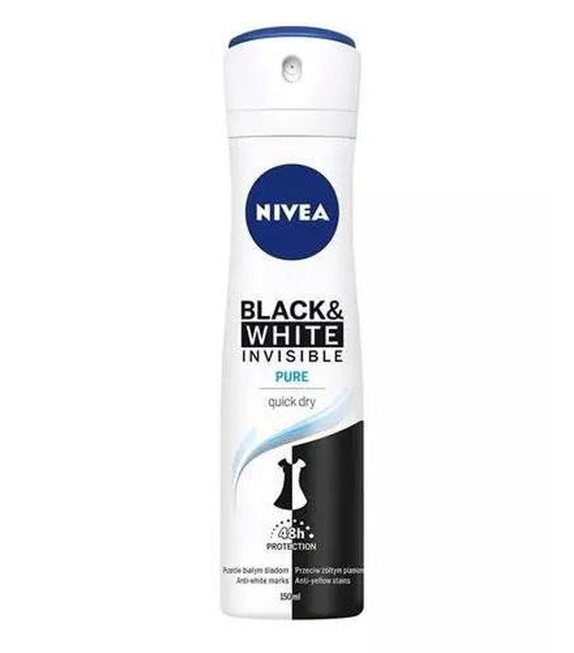 NIVEA DEO INVISIBLE PURE BLACK & WHITE Antyperspirant w sprayu - 150 ml