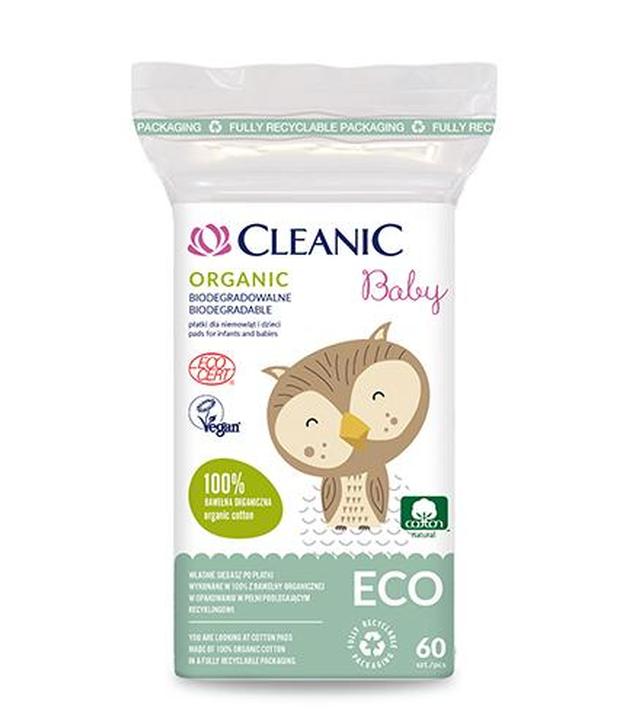 CLEANIC BABY ECO biodegradowalne płatki dla niemowląt i dzieci 60 szt. - cena, opinie, właściwości