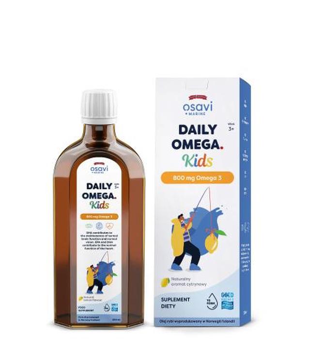 OSAVI Daily Omega Kids 800 mg Omega 3, cytrynowy, 250 ml
