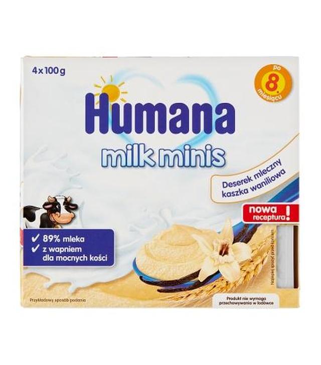Humana Milk Minis Deserek mleczny kaszka waniliowa po 8 m-cu - 400 g - cena, opinie, właściwości  - ważny do 2024-07-04