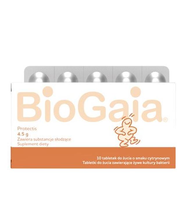 BIOGAIA PROTECTIS Probiotyczne tabletki do żucia o smaku cytrynowym - 10 tabl.