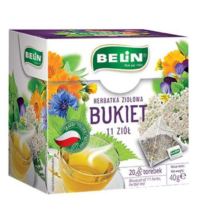 Belin Herbatka ziołowa Bukiet 11 ziół, 20 x 2 g, cena, wskazania, składniki