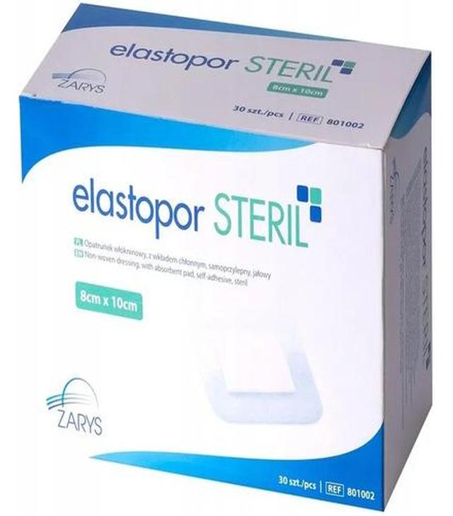 Elastopor Steril, Opatrunek jałowy włókninowy samoprzylepny z wkładem chłonnym 8 cm x 10 cm, 30 sztuk