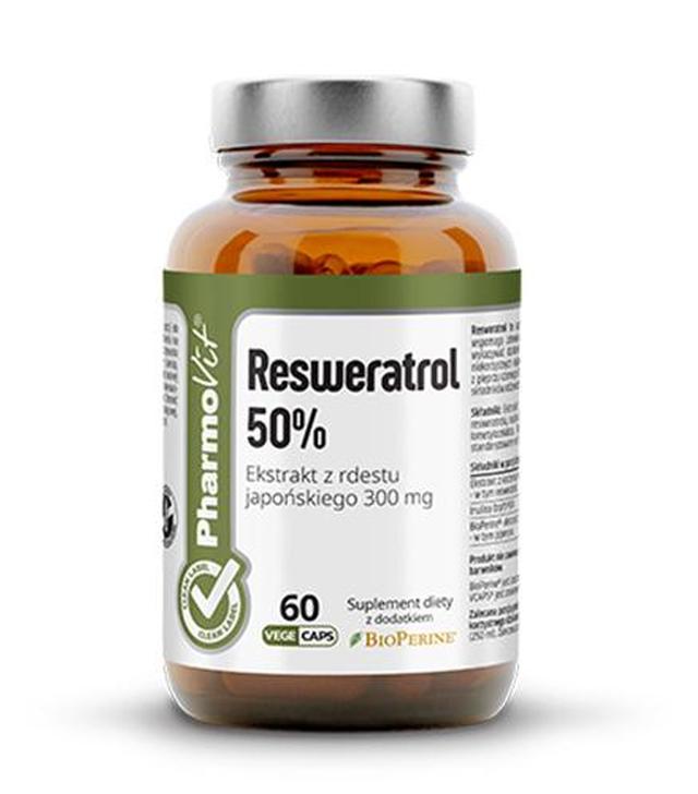 Pharmovit Clean Label Resweratrol 50% Ekstrakt z rdestu japońskiego 300 mg - 60 kaps. - cena, opinie, właściwości