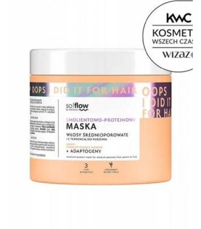 So!Flow, Maska do włosów średnioporowatych, emolientowo-proteinowa, 400 ml