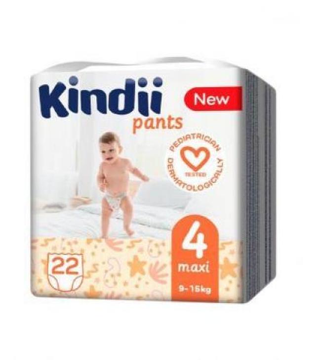 Kindii maxi pieluchomajtki rozmiar 4 (9-15 kg), 22 sztuki