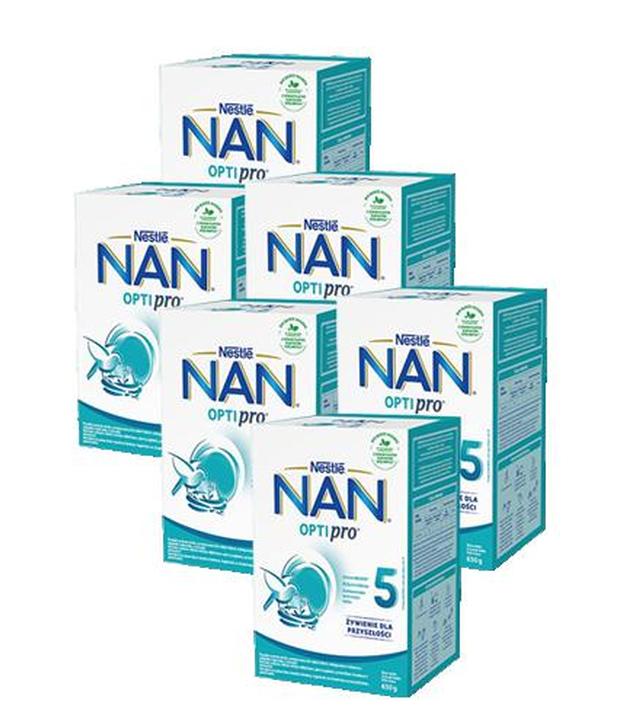 Nestle Nan Optipro 5 Mleko modyfikowane wzbogacone w witaminy i składniki mineralne dla dzieci po 2,5 roku życia, 6 x 650 g