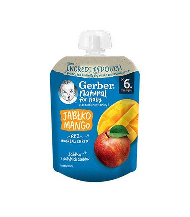 Gerber Deserek w tubce jabłko mango dla niemowląt po 6. miesiącu, 80 g