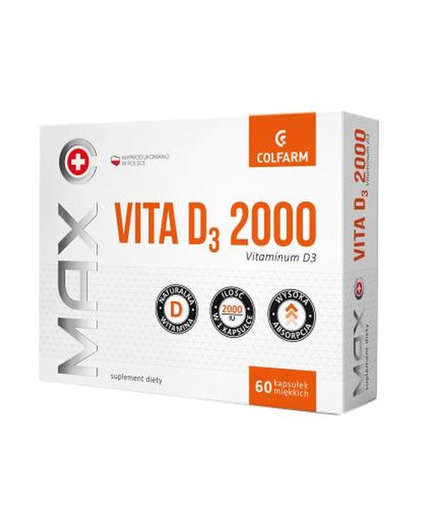 COLFARM Max Vita D3 2000 - 60 kaps. - cena, dawkowanie, opinie