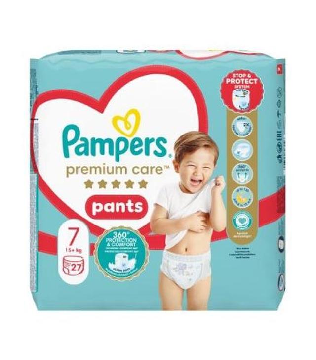 Pampers Premium Care Pieluchomajtki rozmiar 7, 15 kg+, 27 sztuk