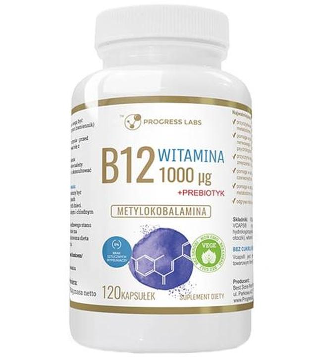 Progress Labs Witamina B12 1000 mcg + Prebiotyk - 120 kaps. - cena, opinie, wskazania