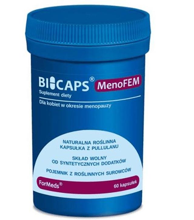 Bicaps MenoFEM na objawy menopauzy - 60 kaps. - cena, opinie, dawkowanie