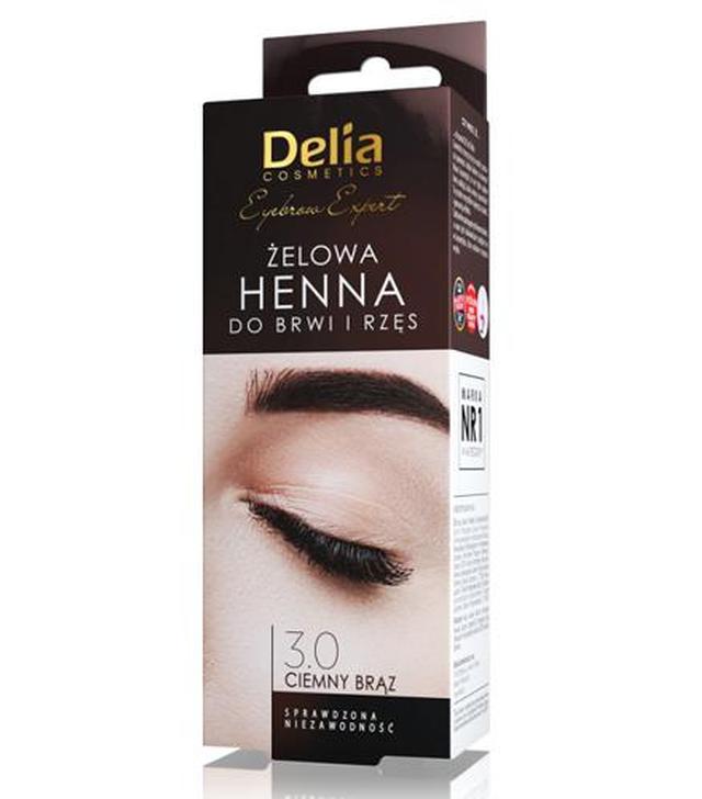 Delia Żelowa henna do brwi i rzęs ciemny brąz 3.0 - 15 ml Henna do samodzielnej koloryzacji - cena, opinie, stosowanie