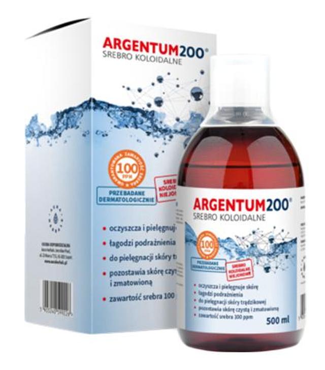 ARGENTUM200 Srebro koloidalne 100PPM tonik - 500 ml