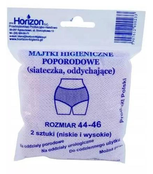Horizon majtki siatkowe higieniczne poporodowe rozmiar 44-46, 2 sztuki